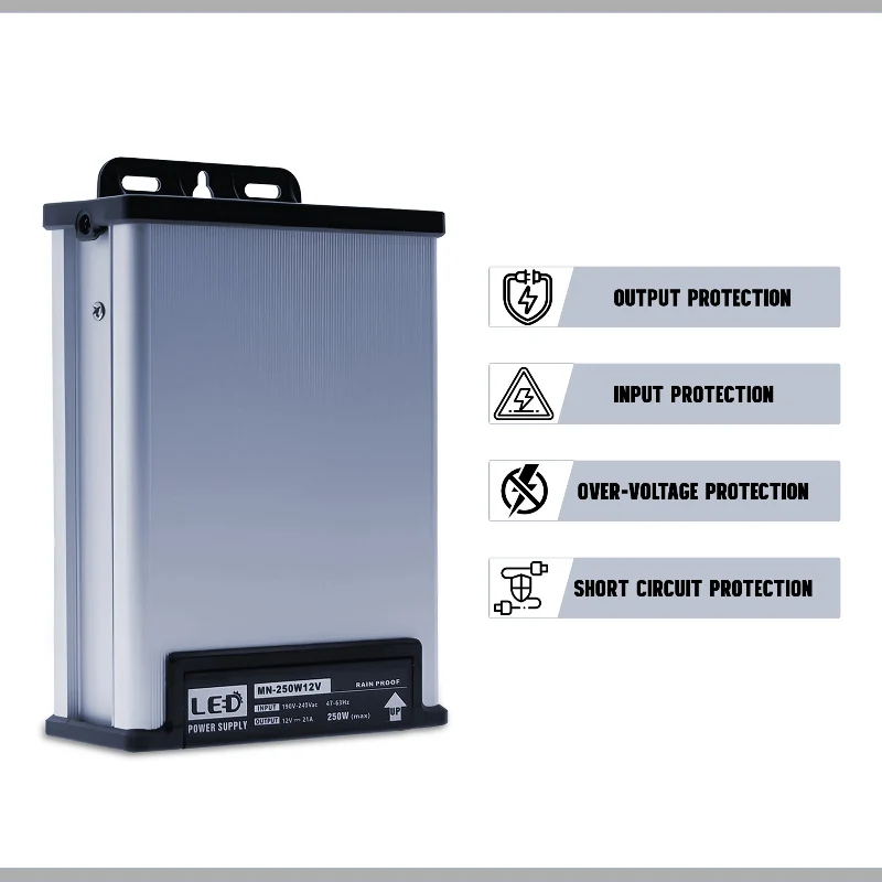 LED Netzteil 12V-21A-250W,IP45-Beleuchtungstransformator~1216