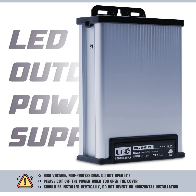 LED Netzteil 12V-21A-250W,IP45-Beleuchtungstransformator~1216