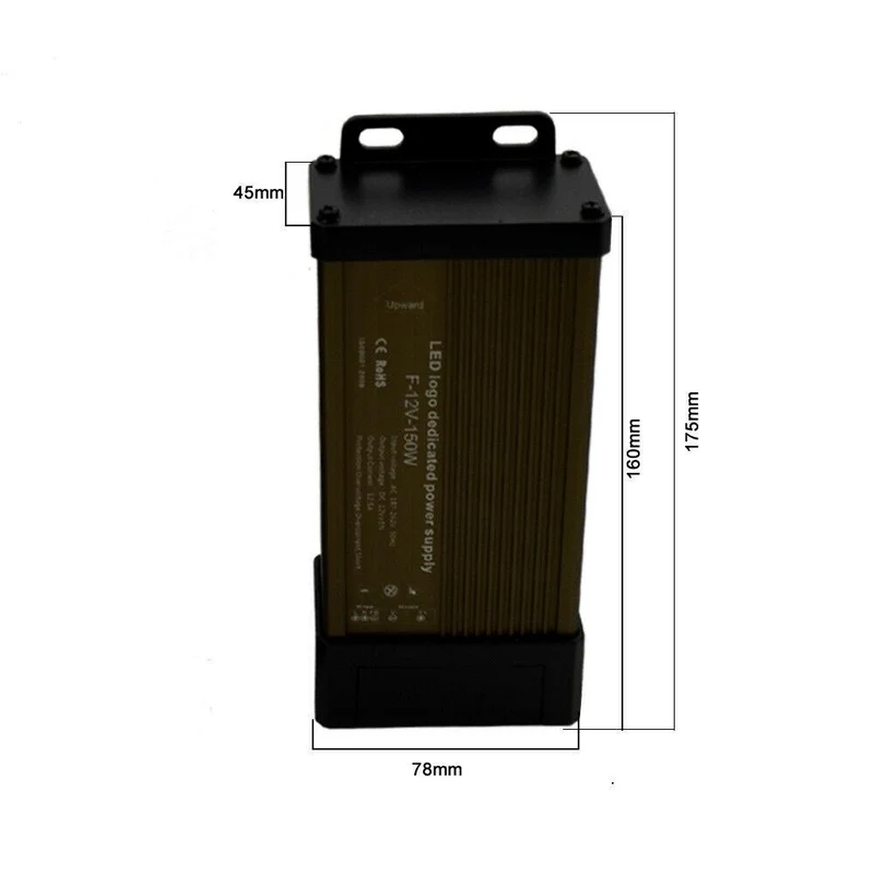 LED DC 12V 150W Regendichtes Netzteil für den Außentransformator~1214