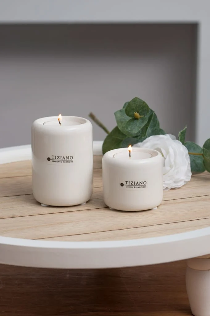 Teelicht Bellagio weiß-creme