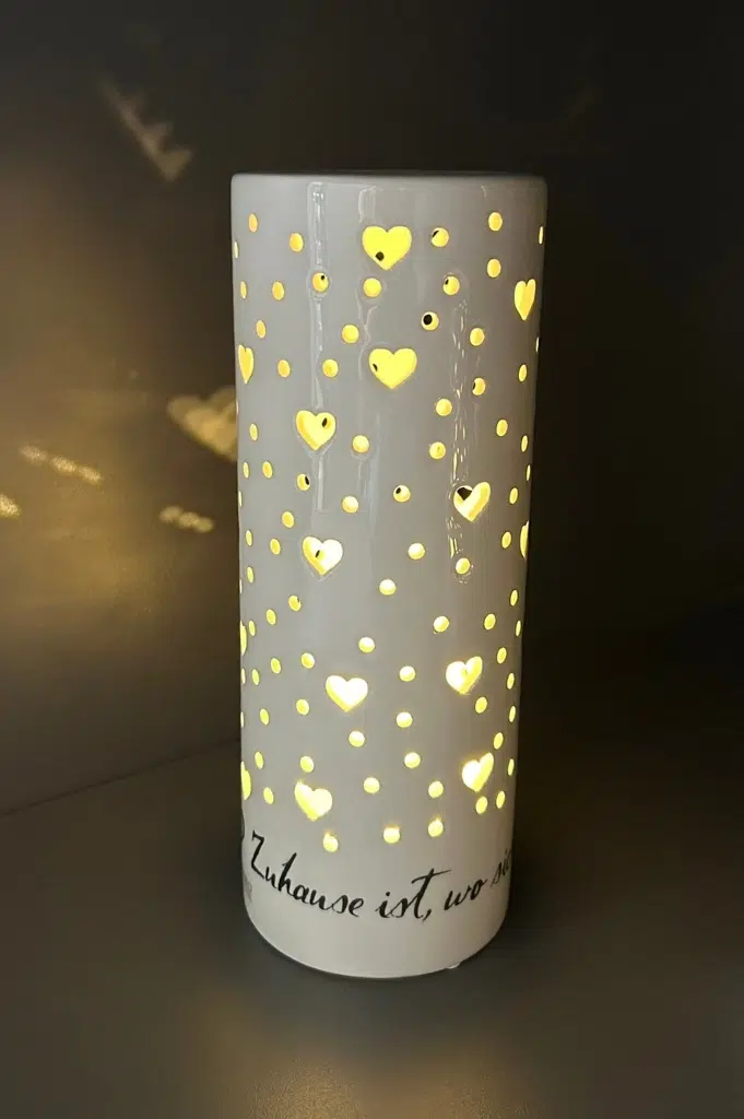 Dekolicht Latuna LED mit Decal "Zuhause" weiß-creme