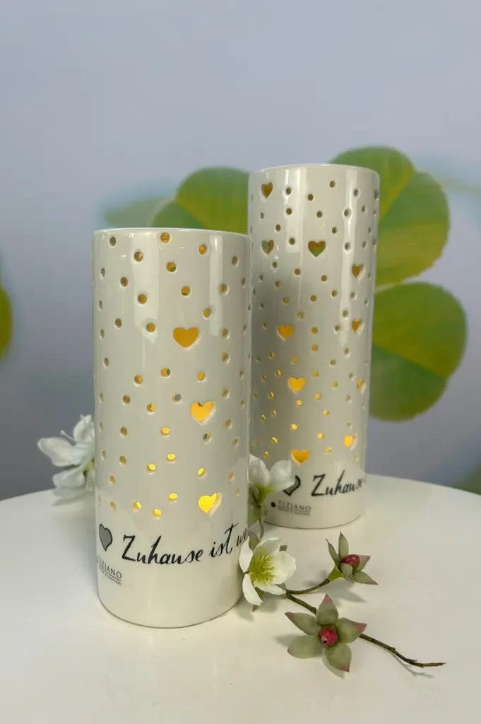 Dekolicht Latuna LED mit Decal "Zuhause" weiß-creme