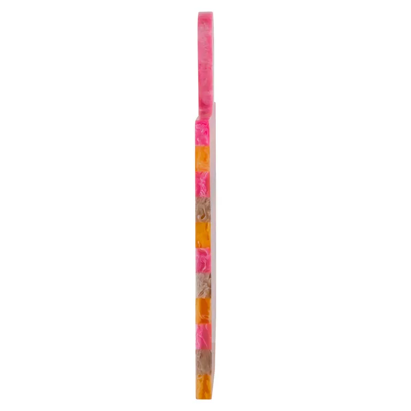 Tablett Cindy – Harz-Deko-Tablett pink/orange, handgegossenes Unikat