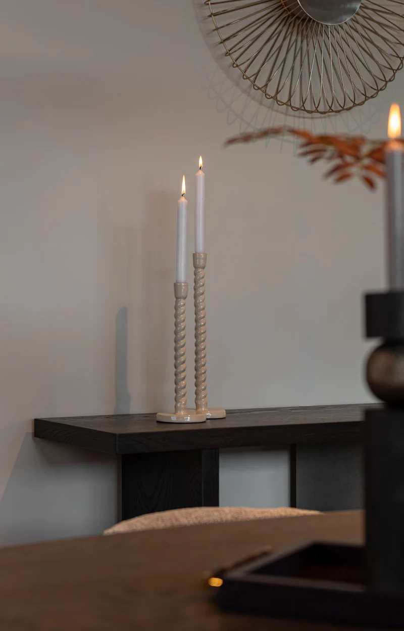 Kerzenhalter Nena tapioca large - eleganter Aluminium Kerzenständer