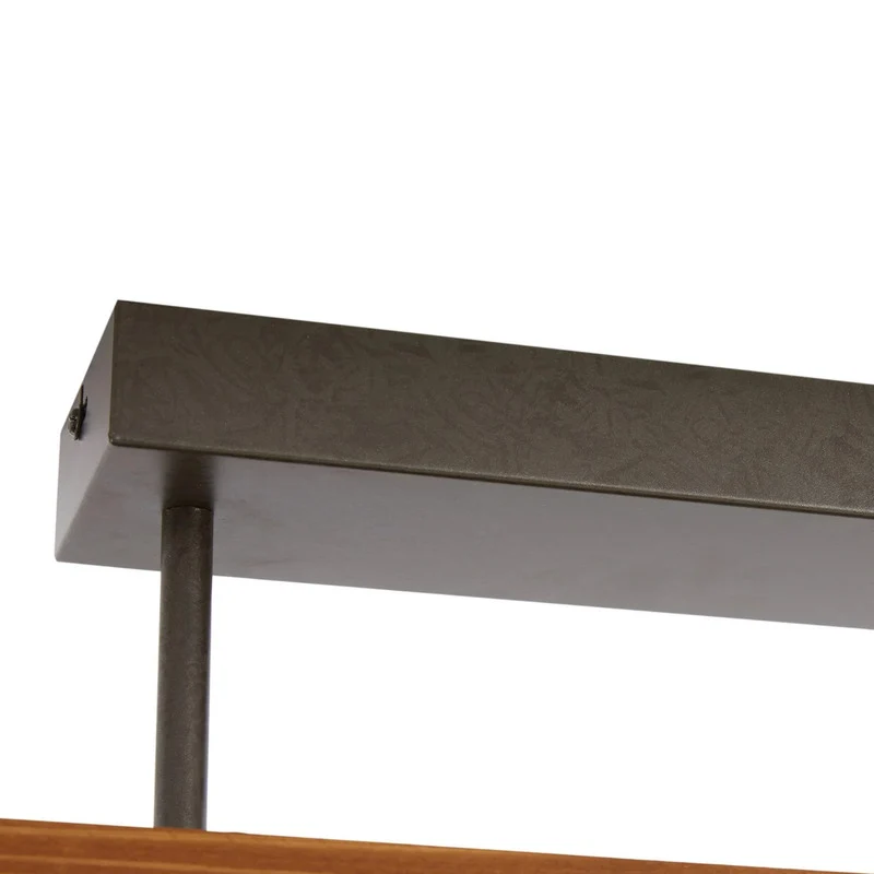 B-Ware Lindby Deckenlampe Nesaja LED Leuchte dimmbar Holz schwarz 98x18cm modern