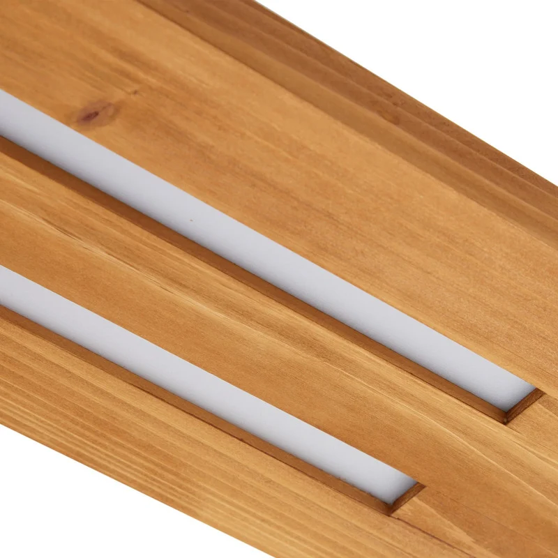 B-Ware Lindby Deckenlampe Nesaja LED Leuchte dimmbar Holz schwarz 98x18cm modern