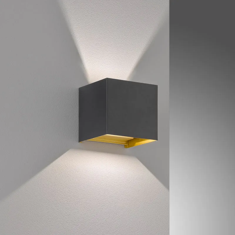 B-Ware FISCHER & HONSEL Außenwandleuchte schwarz-gold LED Wandleuchte Gartenlampe