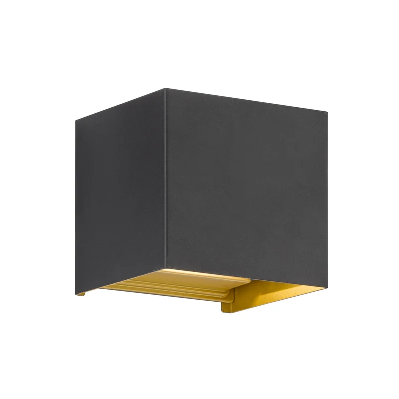 B-Ware FISCHER & HONSEL Außenwandleuchte schwarz-gold LED Wandleuchte Gartenlampe