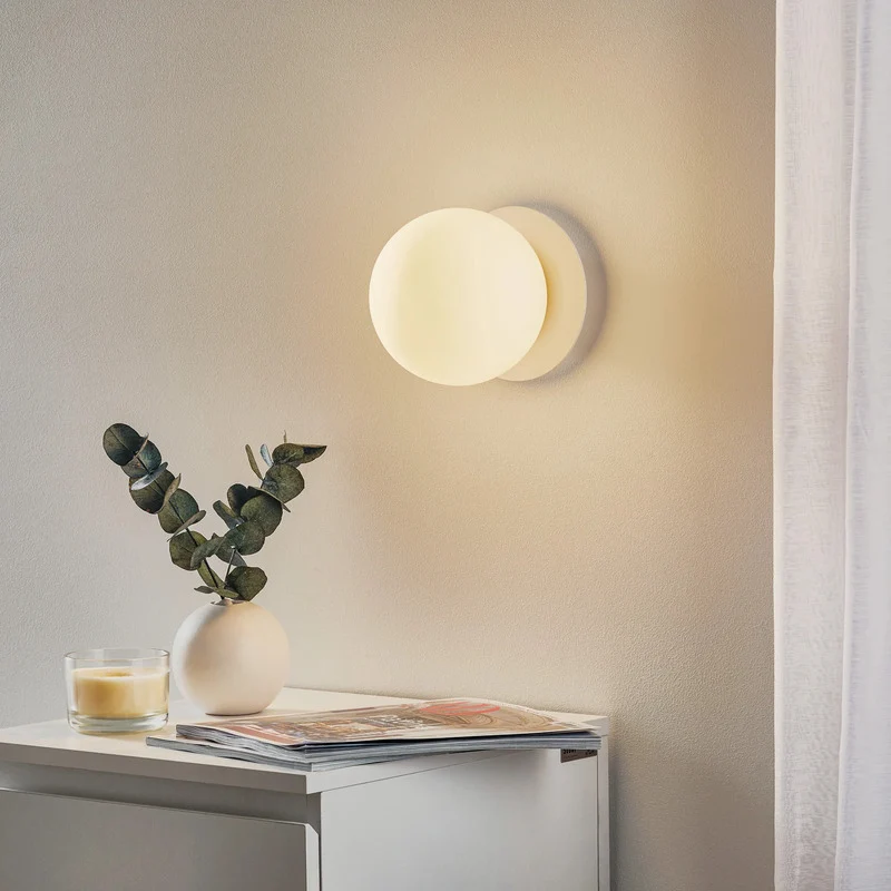 B-Ware Euluna Wandleuchte Minerva K1 LED Wandlampe dimmbar Lampe weiß Ø15cm 18cm tief