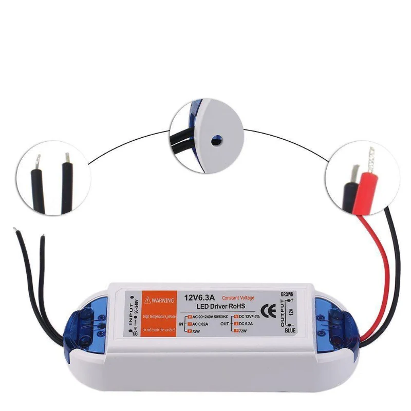 LED Treiber 72W 12V 6A Transformator for LED lamps ~1078