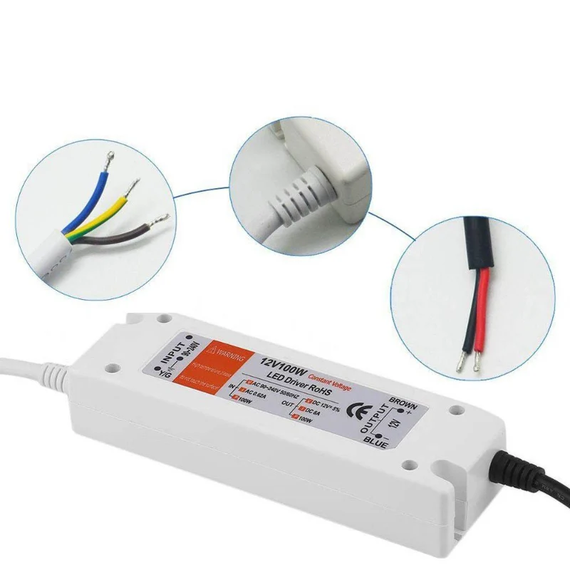 12V 100W LED Treiber IP20 Trafo Konstantspannung Netzteil ~1077