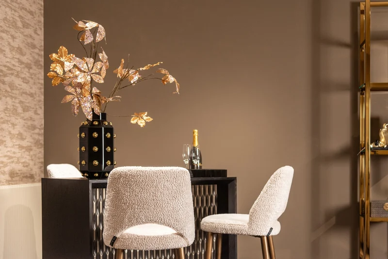 Tablett Liv black/gold – edles Deko-Tablett aus Eisen, MDF & Glas