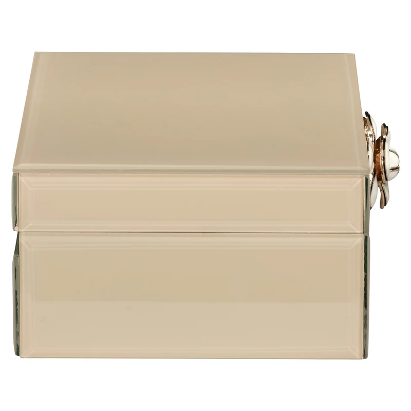 Aufbewahrungsbox Abbey ivory small – dekorative Box aus MDF & Glas