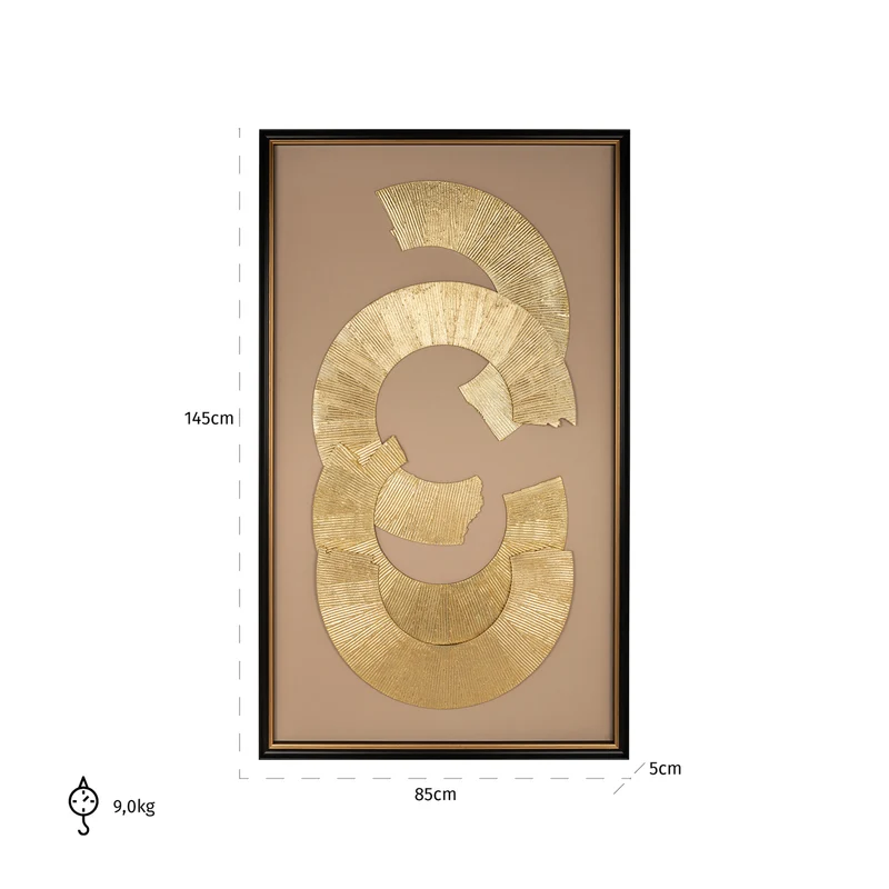 Richmond Wandkunst Eden black/gold – abstraktes Wandbild 145 cm