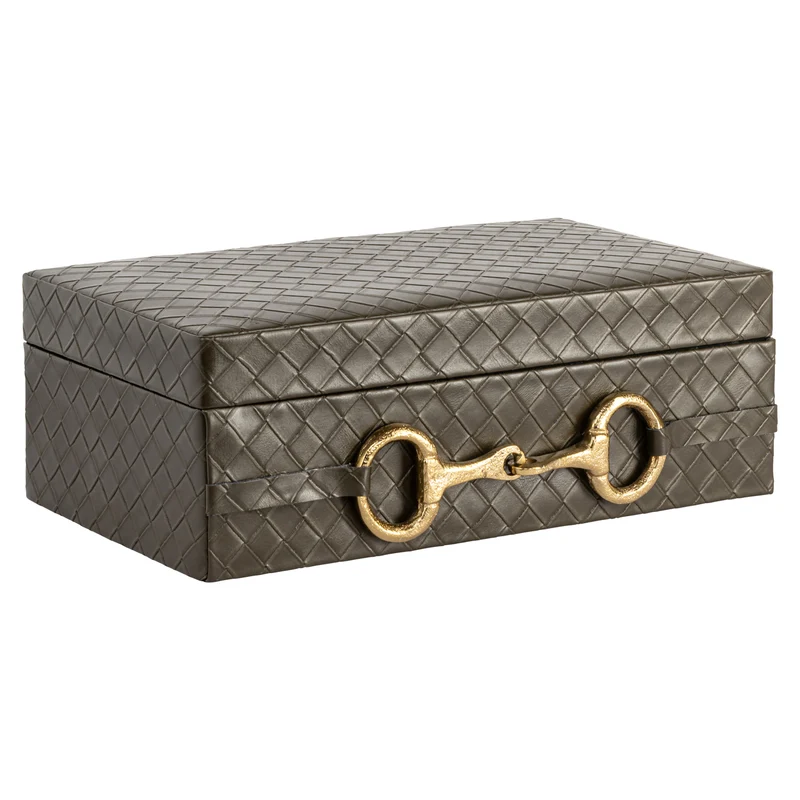 Aufbewahrungsbox Blade Olive Large aus Wildleder – Richmond Design