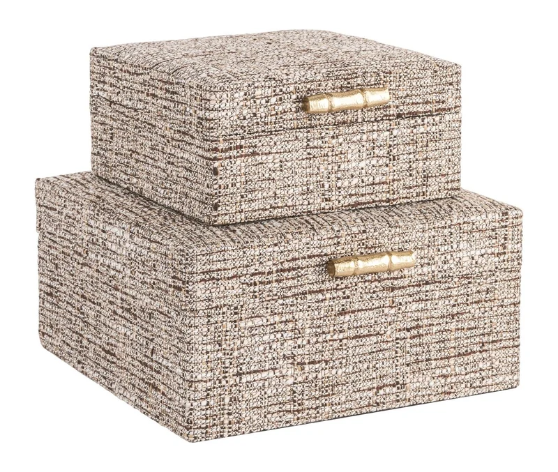 Richmond Aufbewahrungsbox Chalenny braun, Wildleder-Bezug, 22x22x10 cm