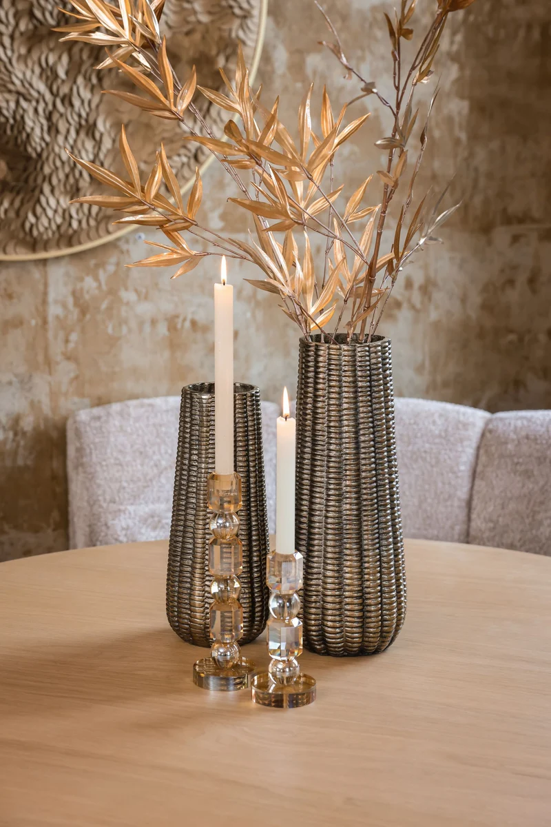 Kerzenhalter Meral in Braun, groß – Glas-Deko von Richmond Interiors