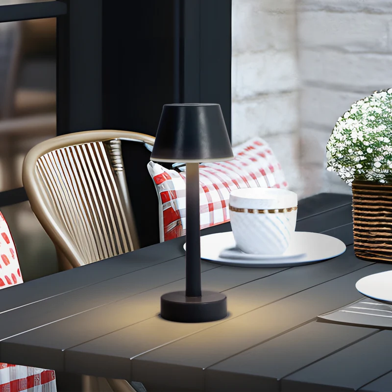 6x B-Ware Lindby Akkuleuchte Gaja LED dimmbar schwarz RGBW IP44 Tischlampe Gartenlampe