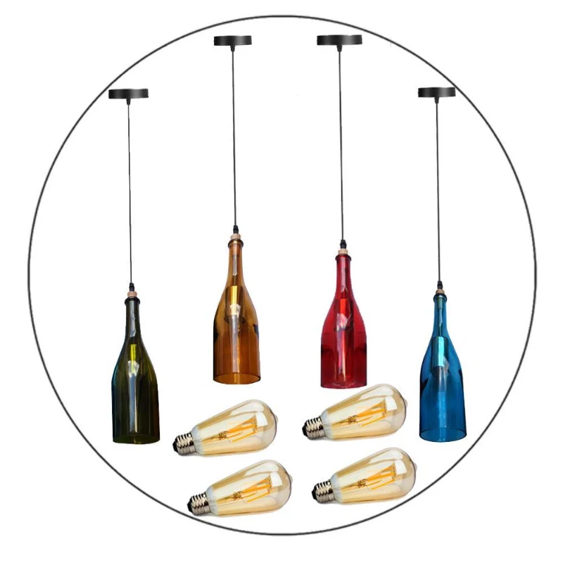 LEDSONE Weinflaschen Hängelampe Glas Pendelleuchte ~1336