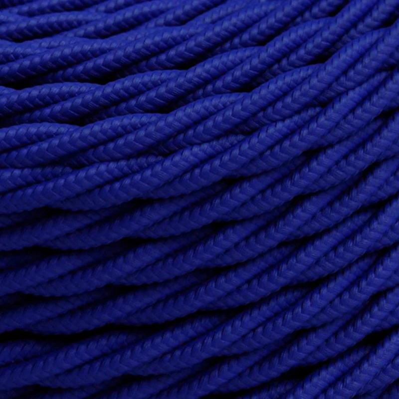 LEDSONE Textilkabel Dunkelblau 3-adrig Gedreht Stoff ~1204