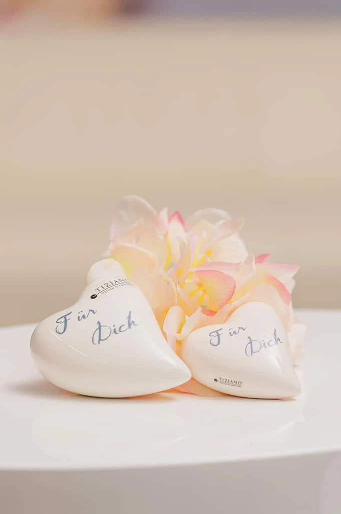 Dekoherz Amore 8cm "Für Dich" creme-weiß