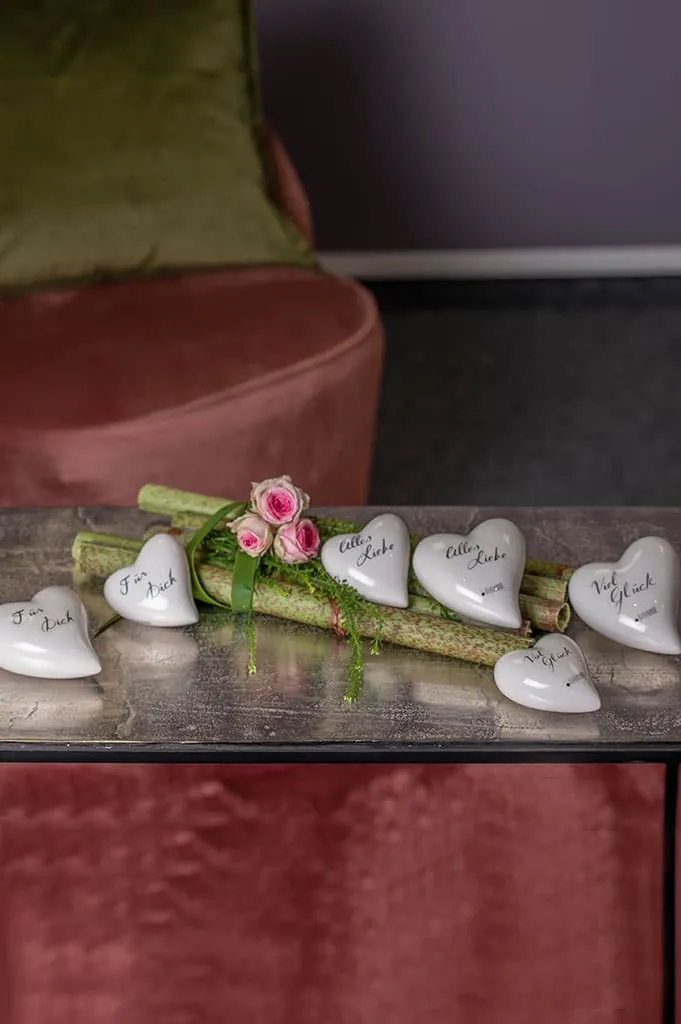 Dekoherz Amore 8cm "Für Dich" creme-weiß