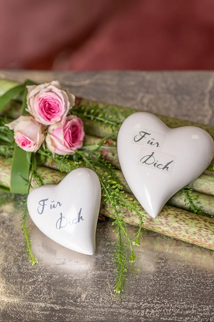 Dekoherz Amore 8cm "Für Dich" creme-weiß