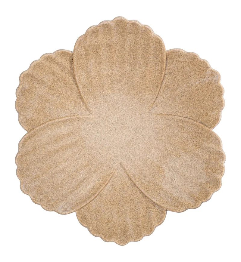 Richmond Deko-Schale Petal beige – skulpturale Blütenform, 46 cm