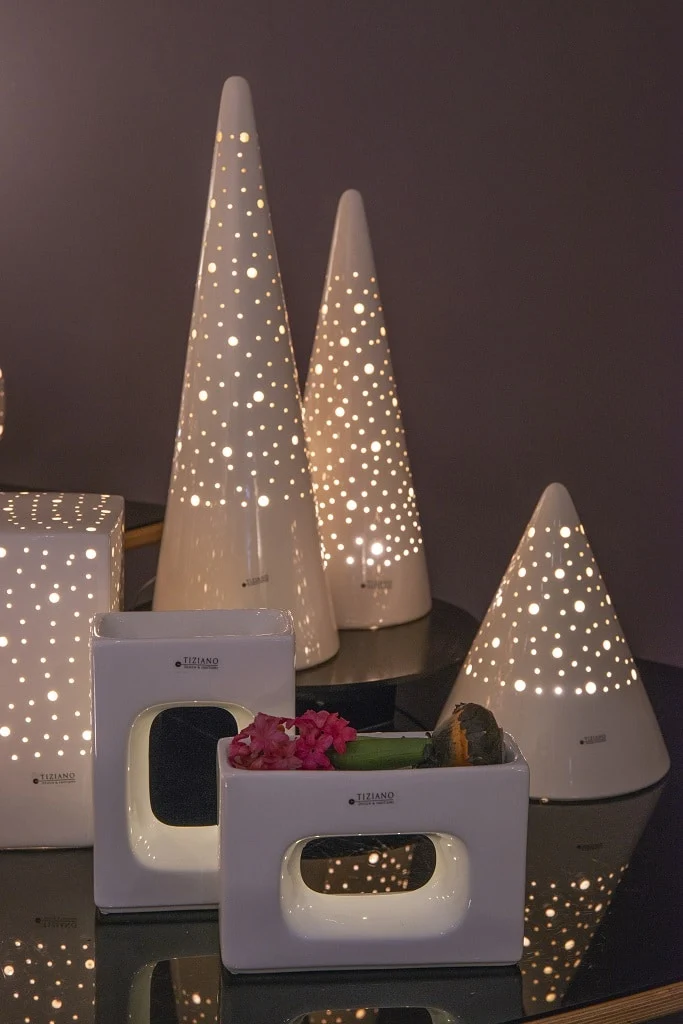 Lampe Losone weiß creme