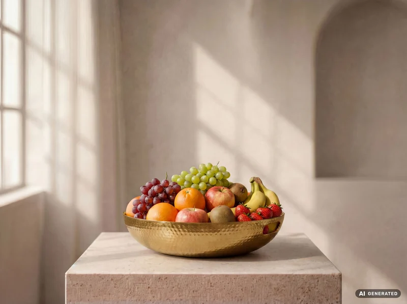 Obstschale Gold 38 cm – Deko-Schale aus Aluminium im Hammerschlag-Look