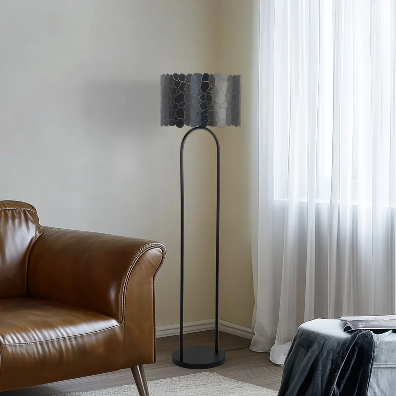 B-Ware Lindby Stehleuchte Lampe Aralena schwarz gold Höhe 1435 cm