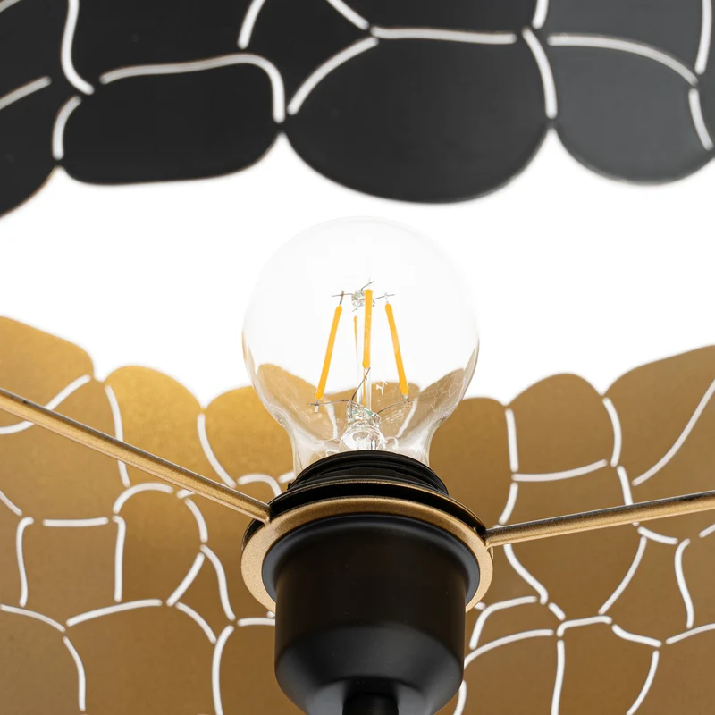 B-Ware Lindby Stehleuchte Lampe Aralena schwarz gold Höhe 1435 cm