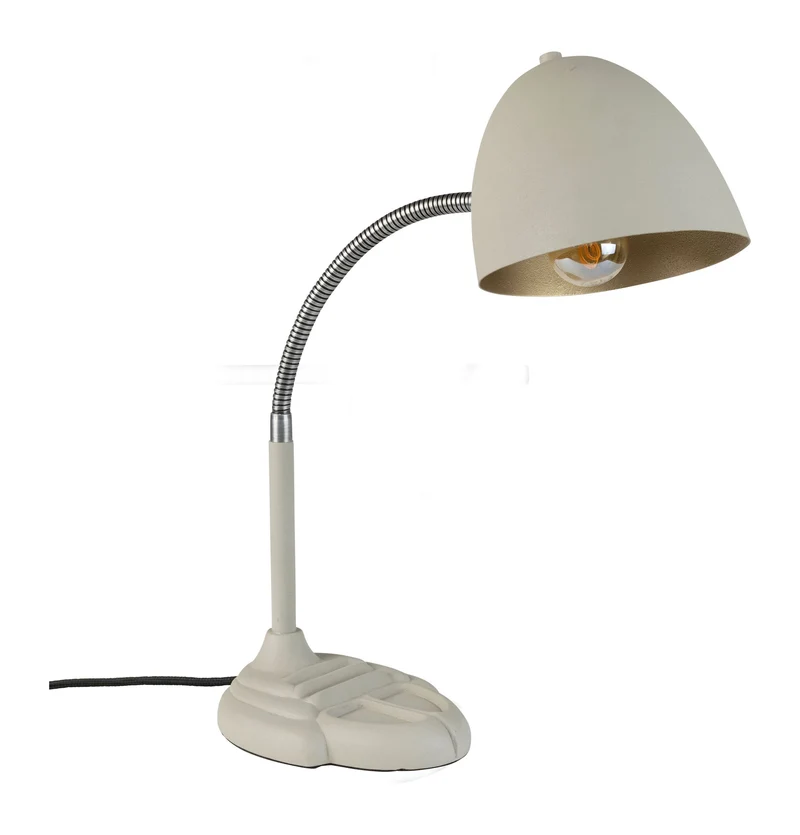 Tischlampe Janna in Beige mit flexiblem Metallfuß von Dutchbone