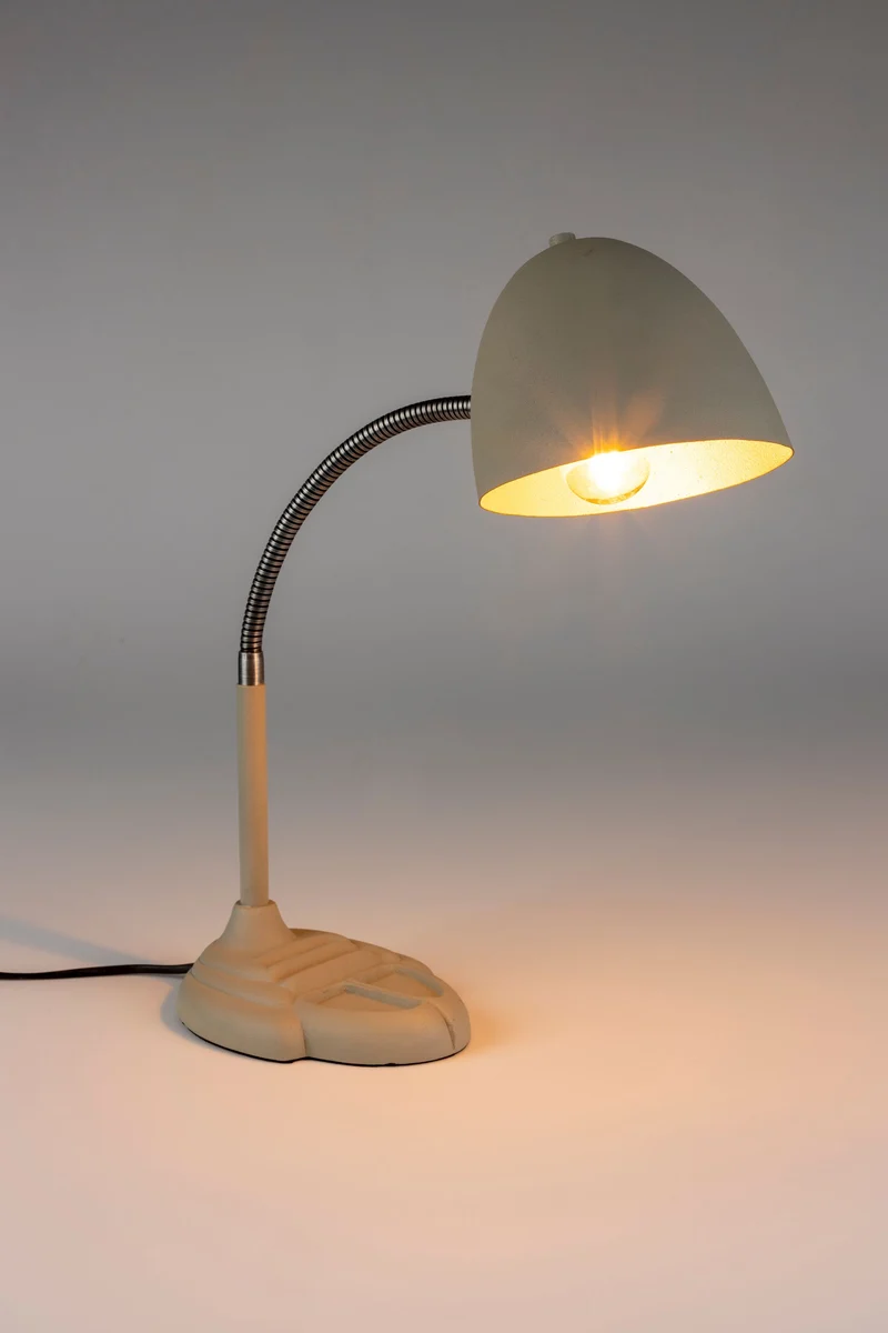 Tischlampe Janna in Beige mit flexiblem Metallfuß von Dutchbone