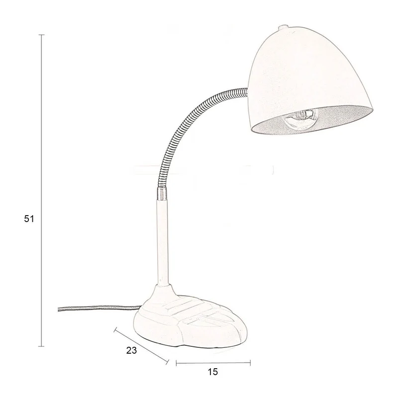 Tischlampe Janna in Beige mit flexiblem Metallfuß von Dutchbone