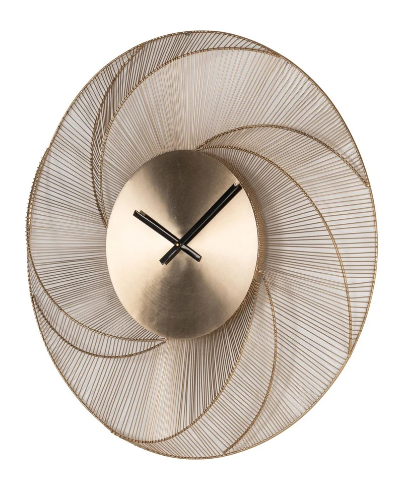 Wanduhr Denver Gold – Runde Design-Uhr mit Sonnenstrahl-Optik, Ø 86 cm