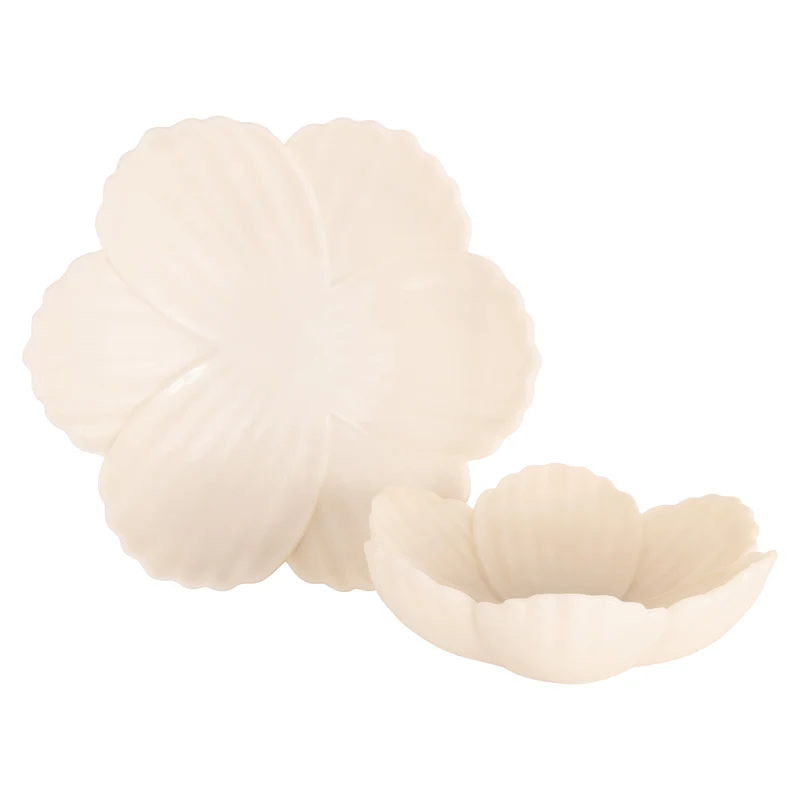 Schale Xena White L – große Deko-Schale aus Polyresin, 45 cm