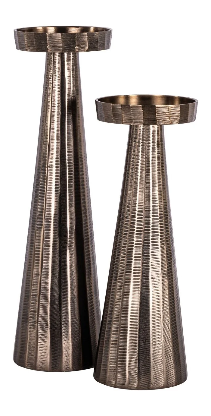 Kerzenhalter Evola bronze S - schlankes Design aus Aluminium, 30,5 cm