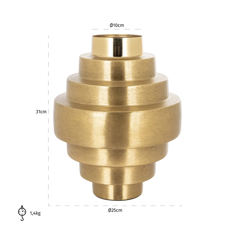 Deko-Vase Akelei Gold – Eisen mit Messingbeschichtung, Glamour-Stil