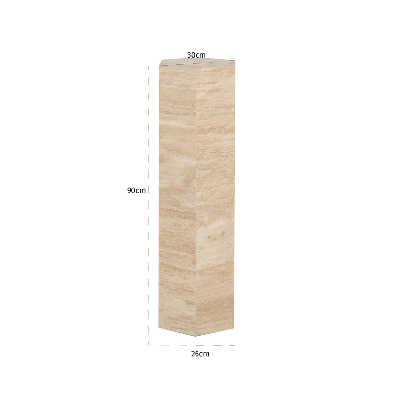 Richmond Säule Vespin beige – Travertin-Podest, 90 cm hoch