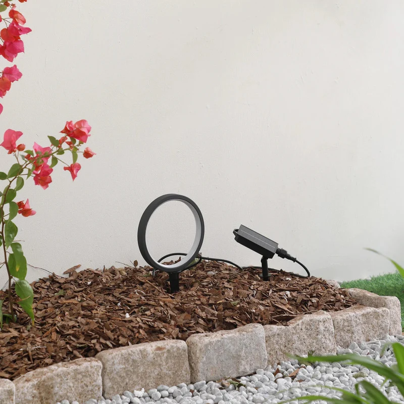 9x B-Ware Lindby Solar Gartenleuchte Syrene LED Außenlampe Poller schwarz 33,7cm IP65