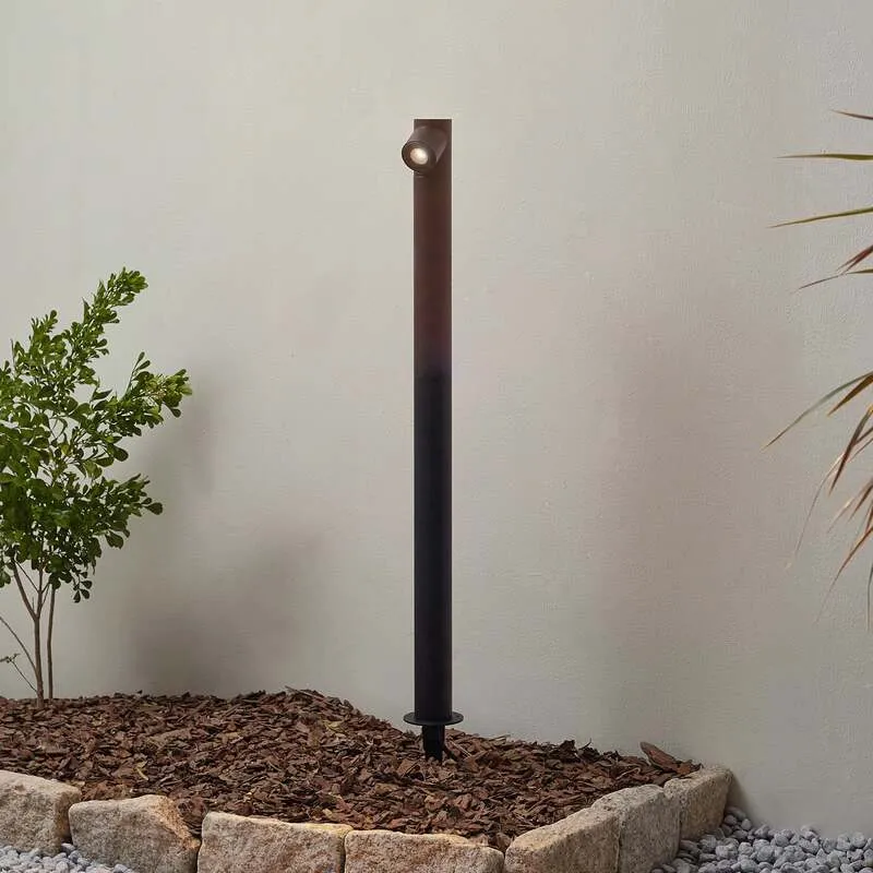B-Ware Lindby Wegeleuchte Gartenleuchte Luzian LED Pollerleuchte anthrazit 80cm IP65