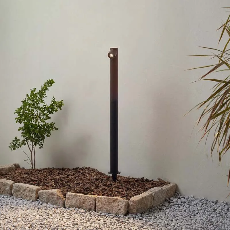 B-Ware Lindby Wegeleuchte Gartenleuchte Luzian LED Pollerleuchte anthrazit 80cm IP65