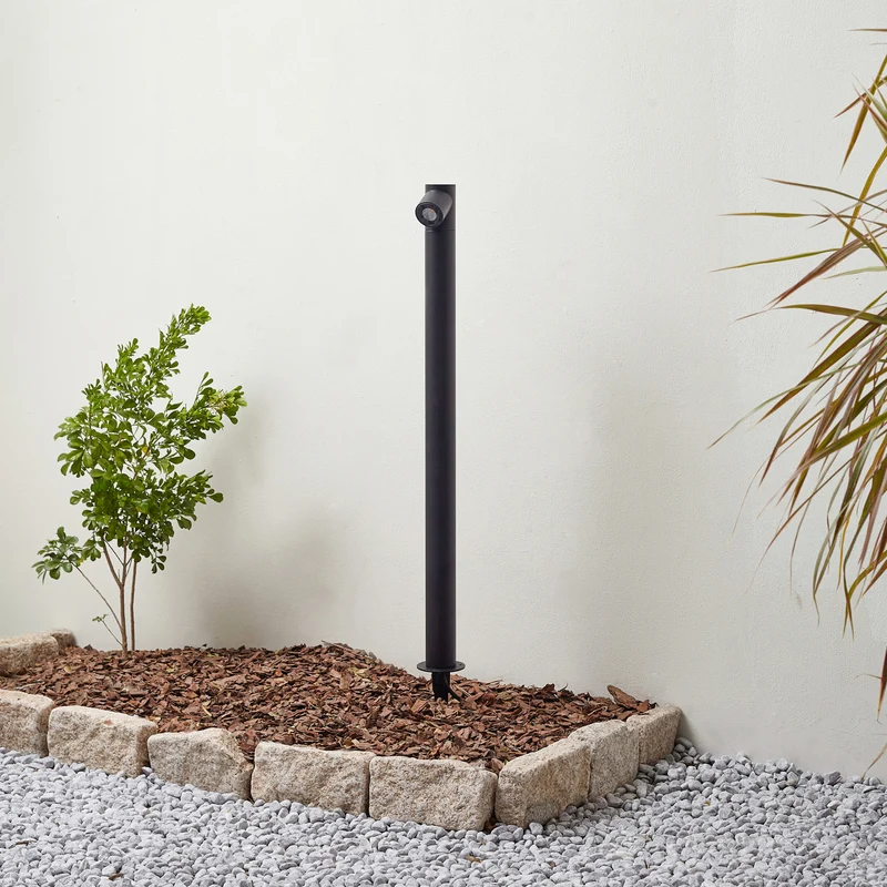 B-Ware Lindby Wegeleuchte Gartenleuchte Luzian LED Pollerleuchte anthrazit 80cm IP65