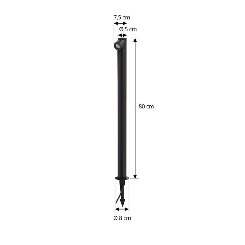 B-Ware Lindby Wegeleuchte Gartenleuchte Luzian LED Pollerleuchte anthrazit 80cm IP65
