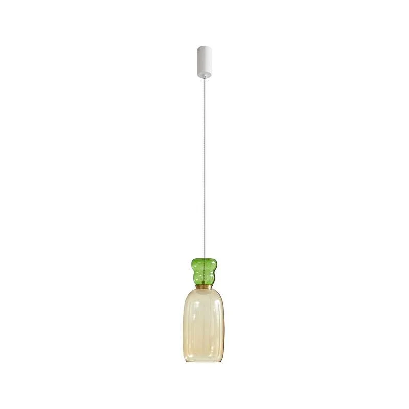 B-Ware Lucande Hängeleuchte Pendelleuchte Fay LED Lampe Hängelampe gelb grün 37cm