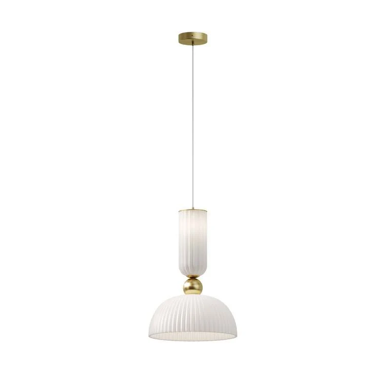 B-Ware Maytoni Hängeleuchte Pendelleuchte Antic Glas Weiß Gold E27 LED Ø 30 cm Lampe