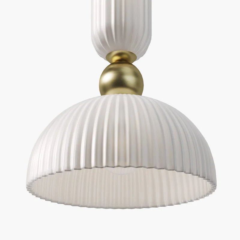 B-Ware Maytoni Hängeleuchte Pendelleuchte Antic Glas Weiß Gold E27 LED Ø 30 cm Lampe