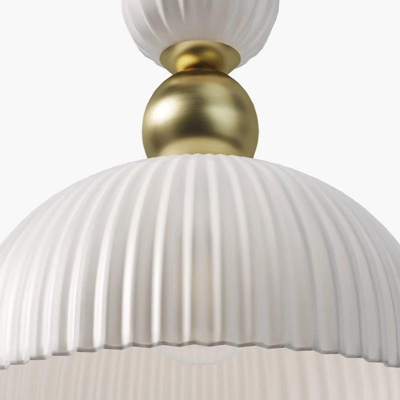 B-Ware Maytoni Hängeleuchte Pendelleuchte Antic Glas Weiß Gold E27 LED Ø 30 cm Lampe