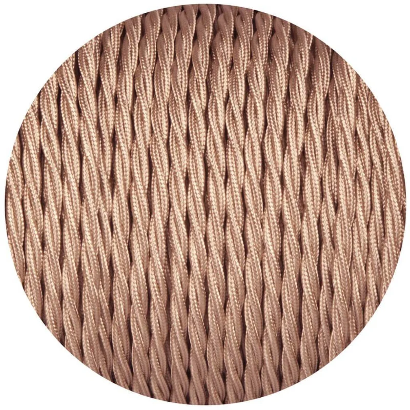 Ledsone Textilkabel Roségold – 3-adrig & Gedreht ~2954